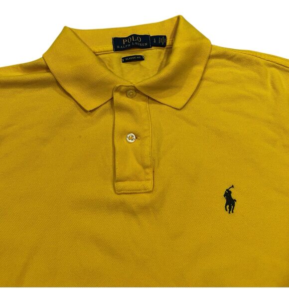 Polo Ralph Lauren Shirt Large Preppy Yellow Cotton Classic Fit  Pony Fall *Read - Picture 1 of 12